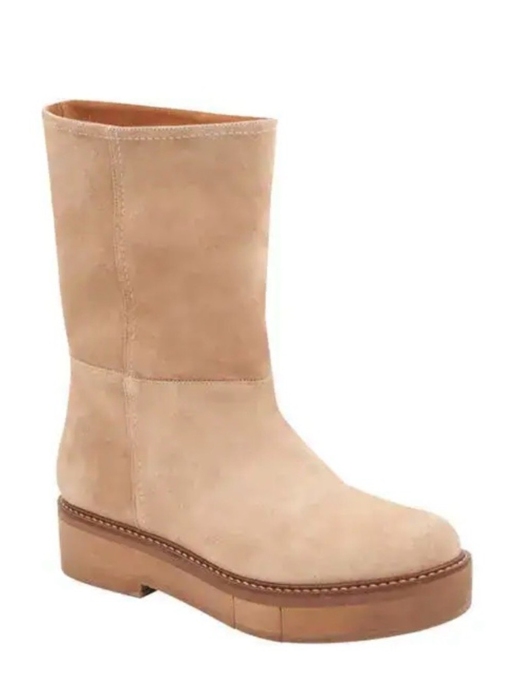 NWT, Andre Assous Palmer Platform Bootie is Sand Suede